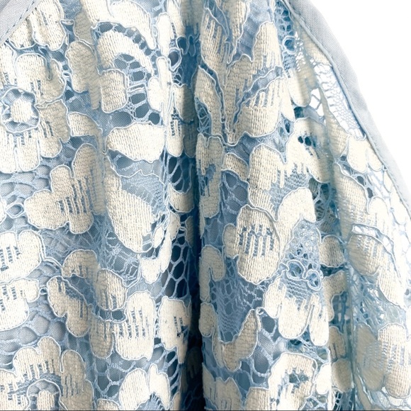 Heart loom Shoulderless Blue Lacey Layered Top - Picture 6 of 10